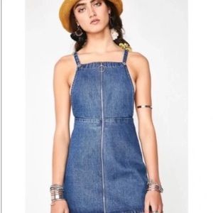 Wild Honey Backless Denim Overall Dress